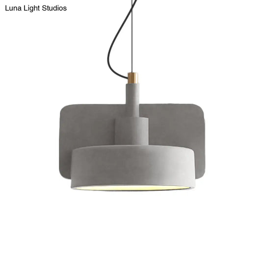 Geometric Cement Pendant Light - Industrial Style Grey/Beige/Pink 6/8/9W