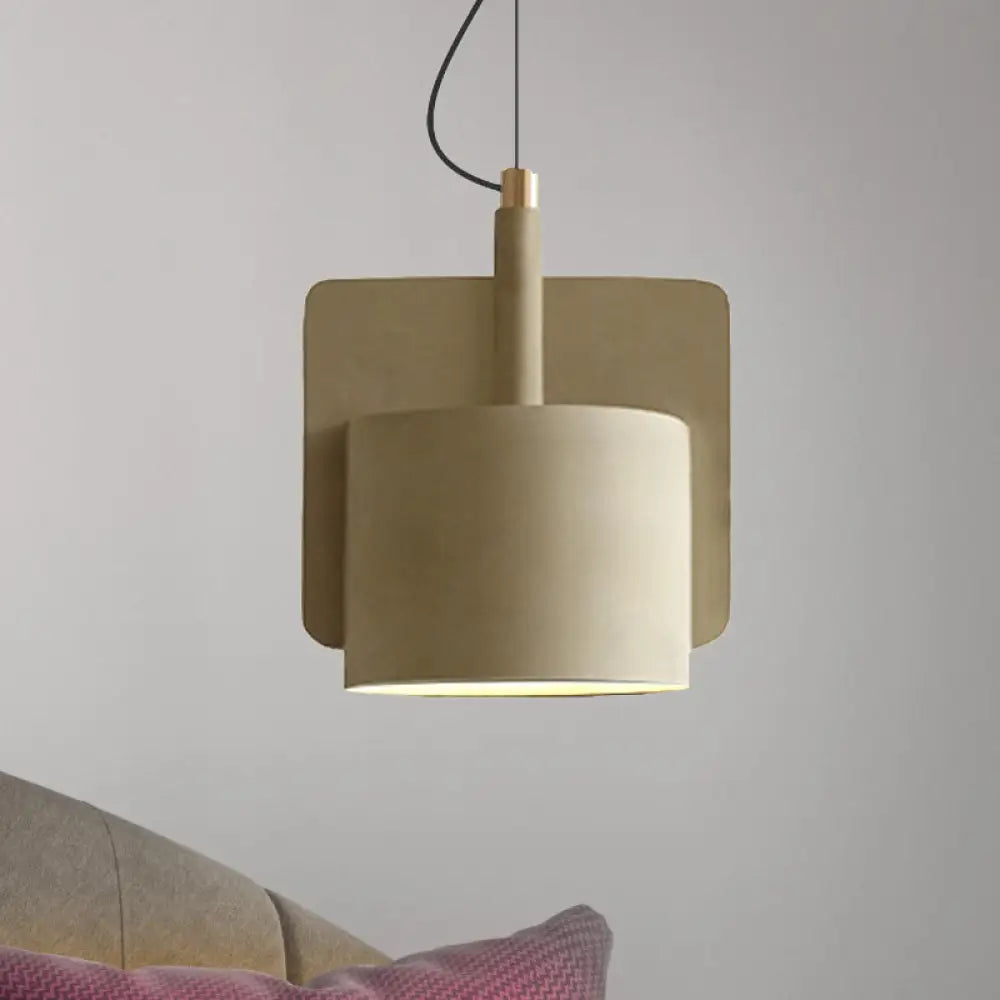 Geometric Industrial Cement Pendant Light - Grey/Beige/Pink 1-Light 6’/8’/9’W Beige / 8’