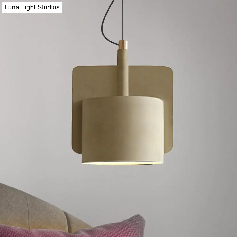 Geometric Cement Pendant Light - Industrial Style Grey/Beige/Pink 6/8/9W Beige / 8