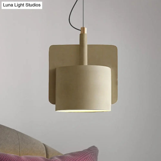 Geometric Cement Pendant Light - Industrial Style Grey/Beige/Pink 6/8/9W Beige / 8