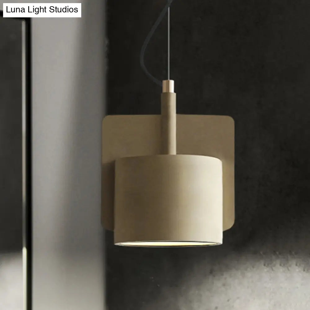 Geometric Cement Pendant Light - Industrial Style Grey/Beige/Pink 6/8/9W