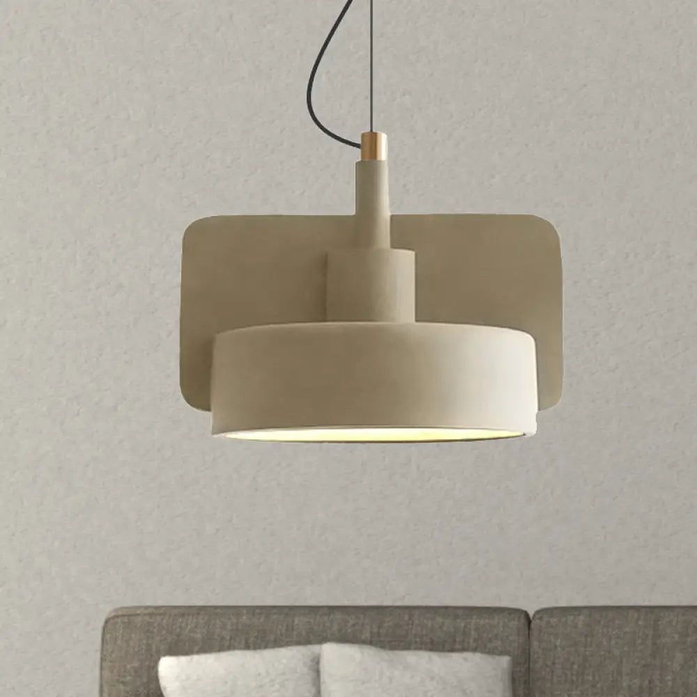 Geometric Industrial Cement Pendant Light - Grey/Beige/Pink 1-Light 6’/8’/9’W Beige / 9’