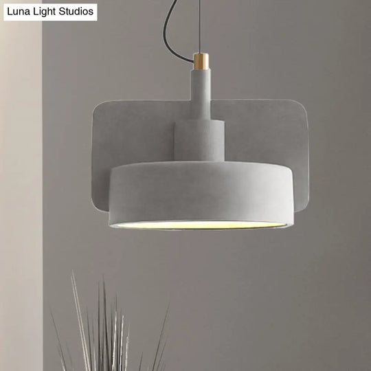 Geometric Cement Pendant Light - Industrial Style Grey/Beige/Pink 6/8/9W