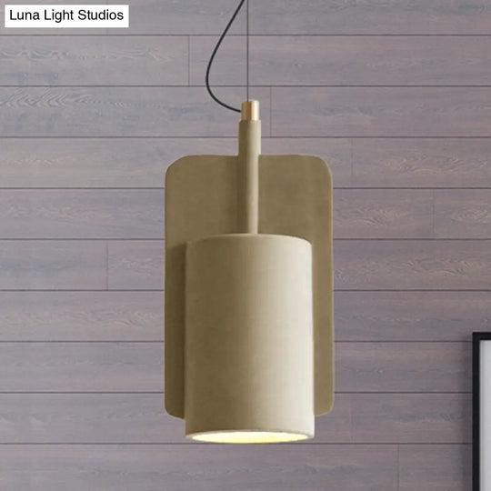 Geometric Cement Pendant Light - Industrial Style Grey/Beige/Pink 6/8/9W Beige / 6