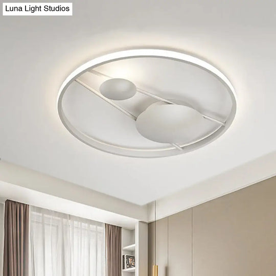 Geometric Led Ceiling Light Fixture Nordic Modern Flush Mount Lamp - 16/19.5 In Black/White White /