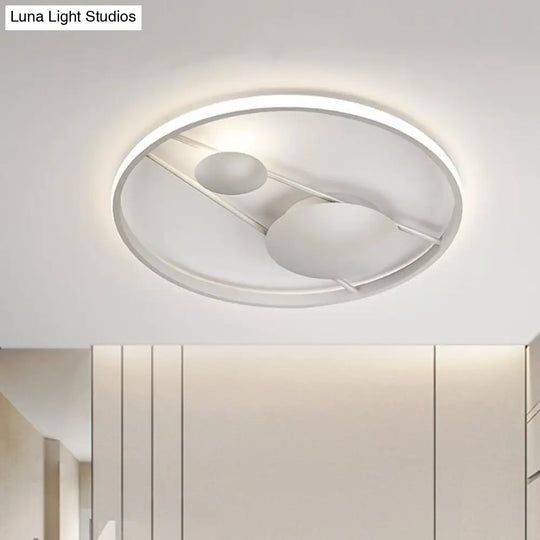 Geometric Led Ceiling Light Fixture Nordic Modern Flush Mount Lamp - 16’/19.5’ In Black/White