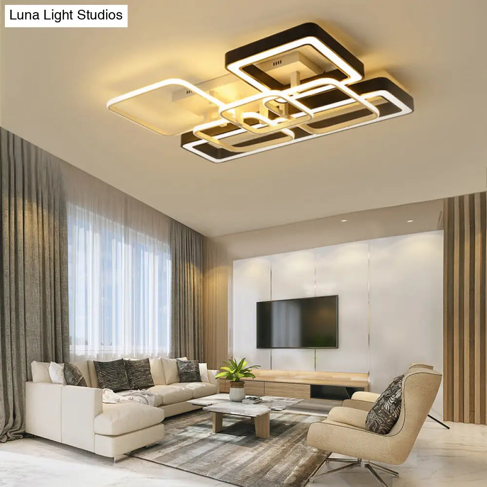 Geometric Led Ceiling Light In Black And White For Modern Living Spaces