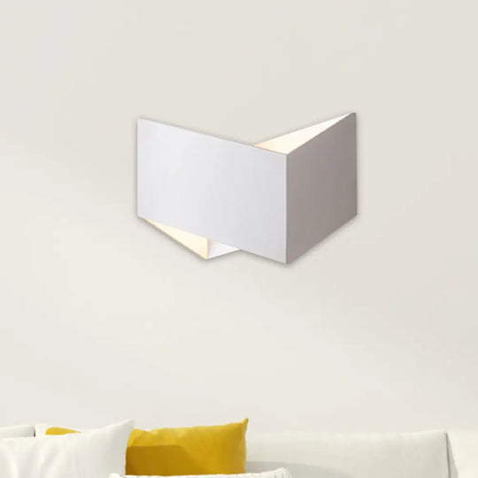 Geometric Led Wall Sconce In White/Black For Modern Stairways White