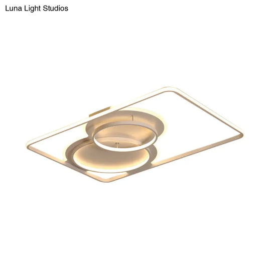Geometric Metal Ceiling Mounted Led Flush Lamp Modern Lighting (White/Warm) - 35.5’/39’ Wide