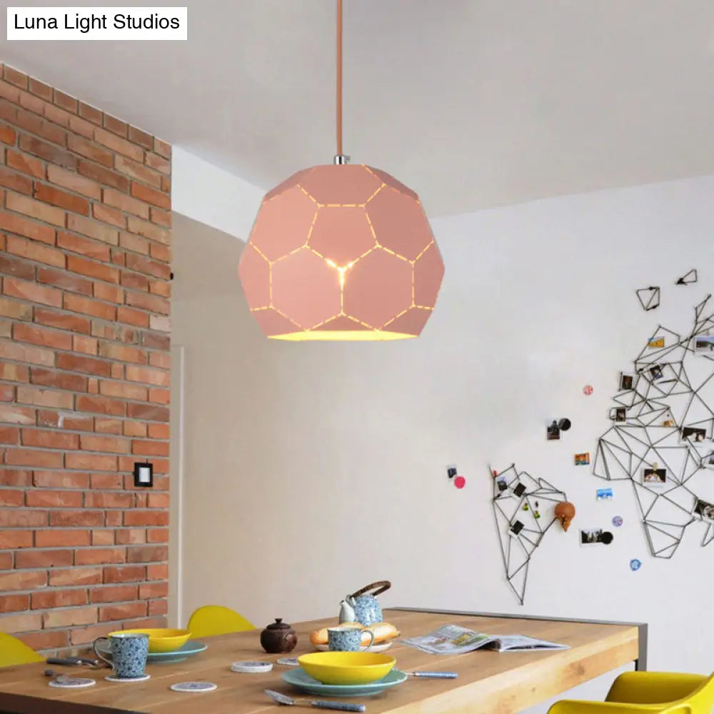 Nordic Geometric Hanging Light Fixture In Multiple Vibrant Colors