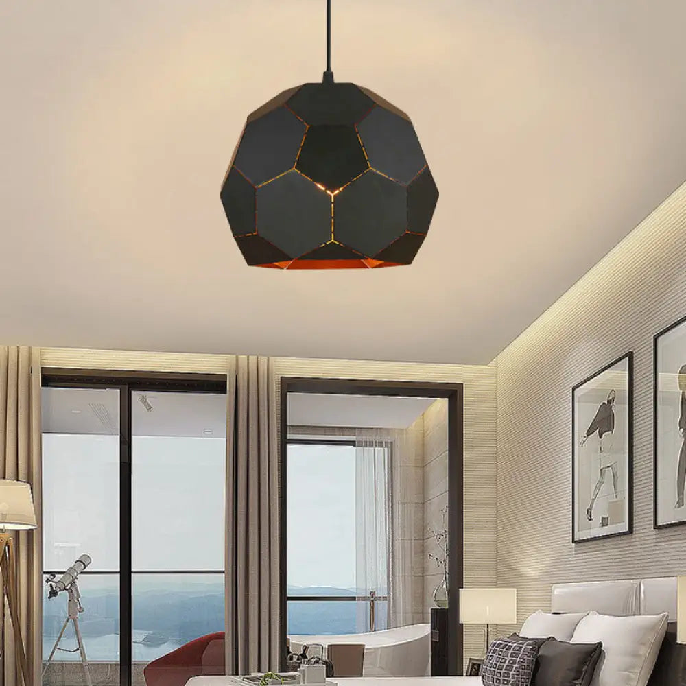 Geometric Nordic Style Metal Pendant Lamp In 5 Colors Black