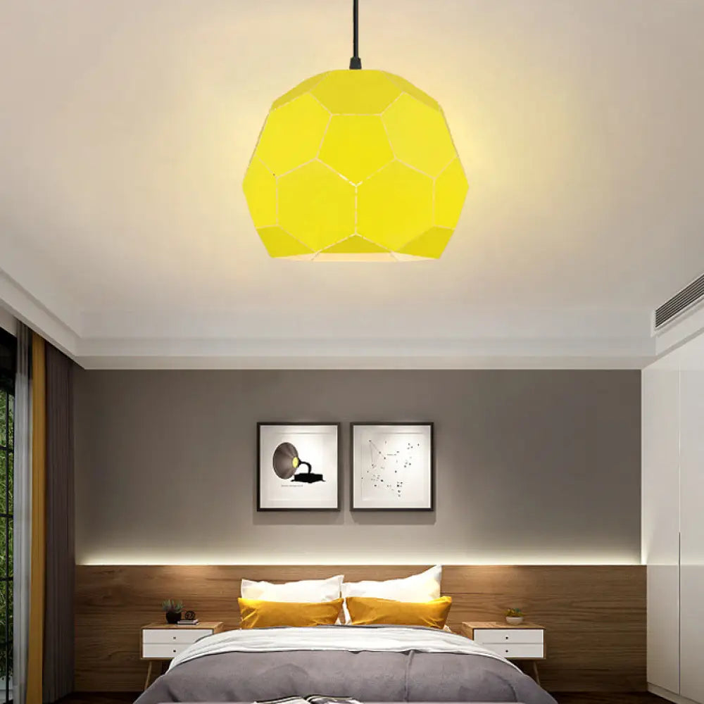 Geometric Nordic Style Metal Pendant Lamp In 5 Colors Yellow