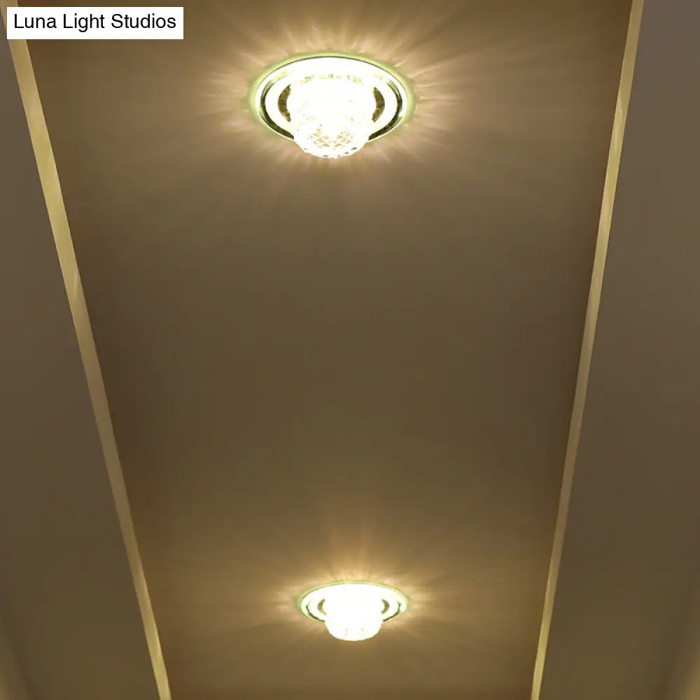 Geometric Passage Led Flush Mount Crystal Block Ceiling Light