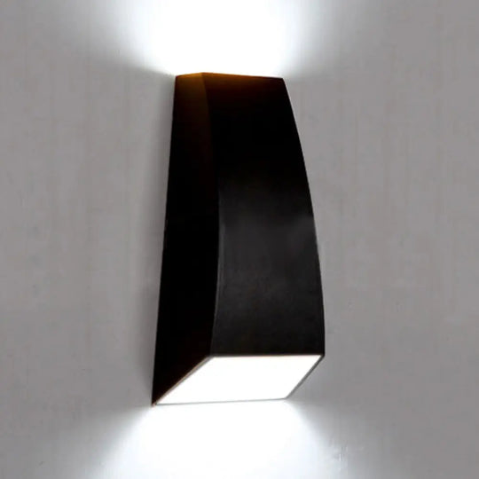 Geometric Wall Sconce Lamp - Modern Led Aluminum Light Fixture In Black/Gray With White/Warm