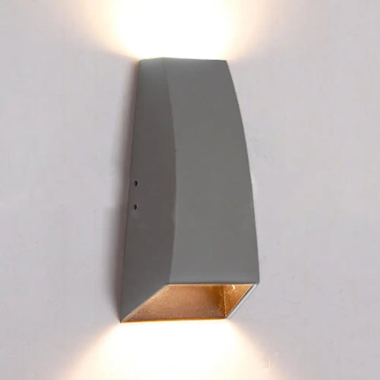 Geometric Wall Sconce Lamp - Modern Led Aluminum Light Fixture In Black/Gray With White/Warm