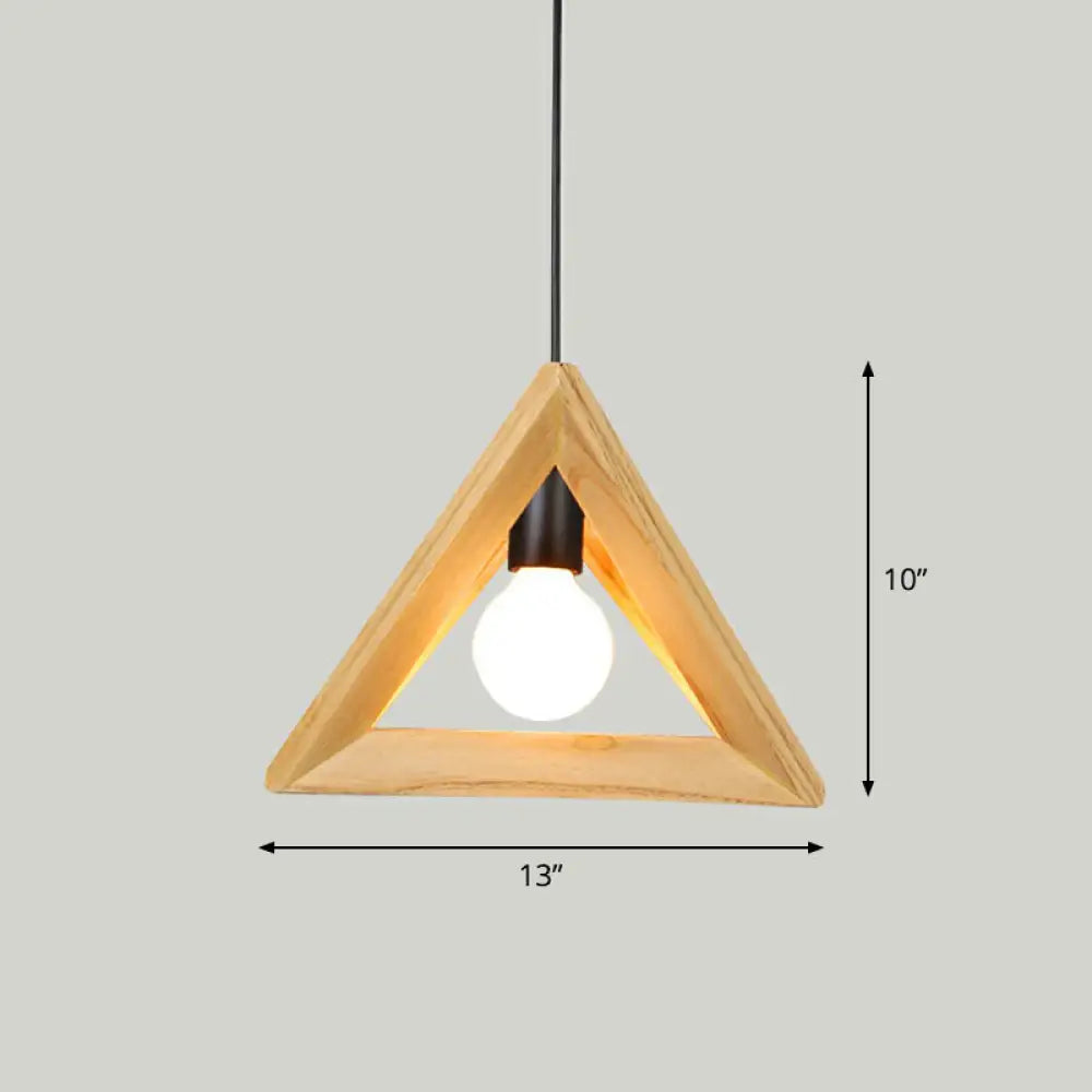 Geometric Wooden Pendant Lamp - Minimalist Single Ceiling Light For Restaurants Wood / A