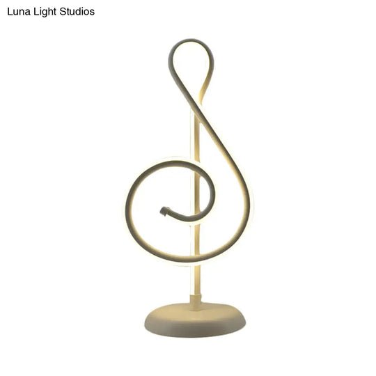 Minimalistic Black/White/Gold Musical Note Led Desk Lamp With Warm/White Light