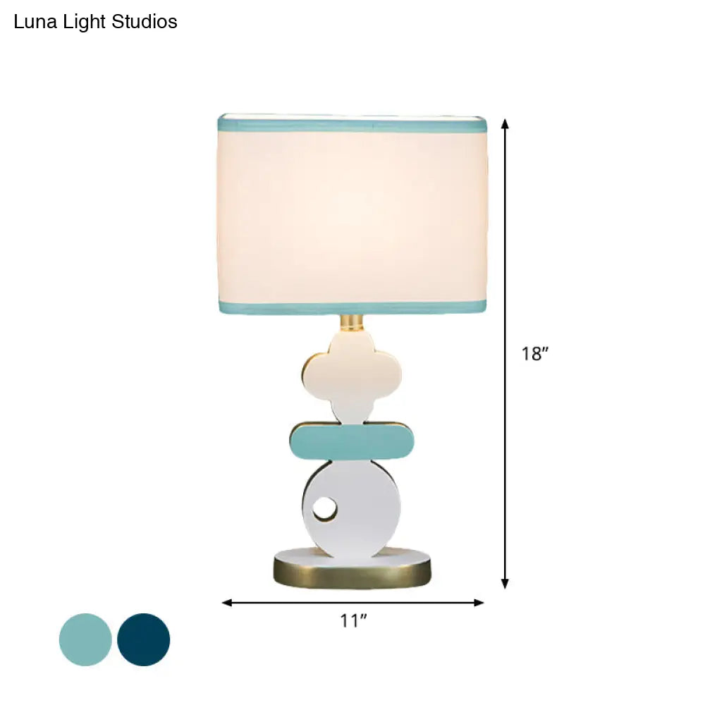 Giovanna - Modern Single Light Bedside Night Lamp Blue/Green Reading Task Lighting With Barrel