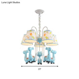 Giraffe Cartoon Chandelier - Colorful Candy Resin Hanging Light For Study Room