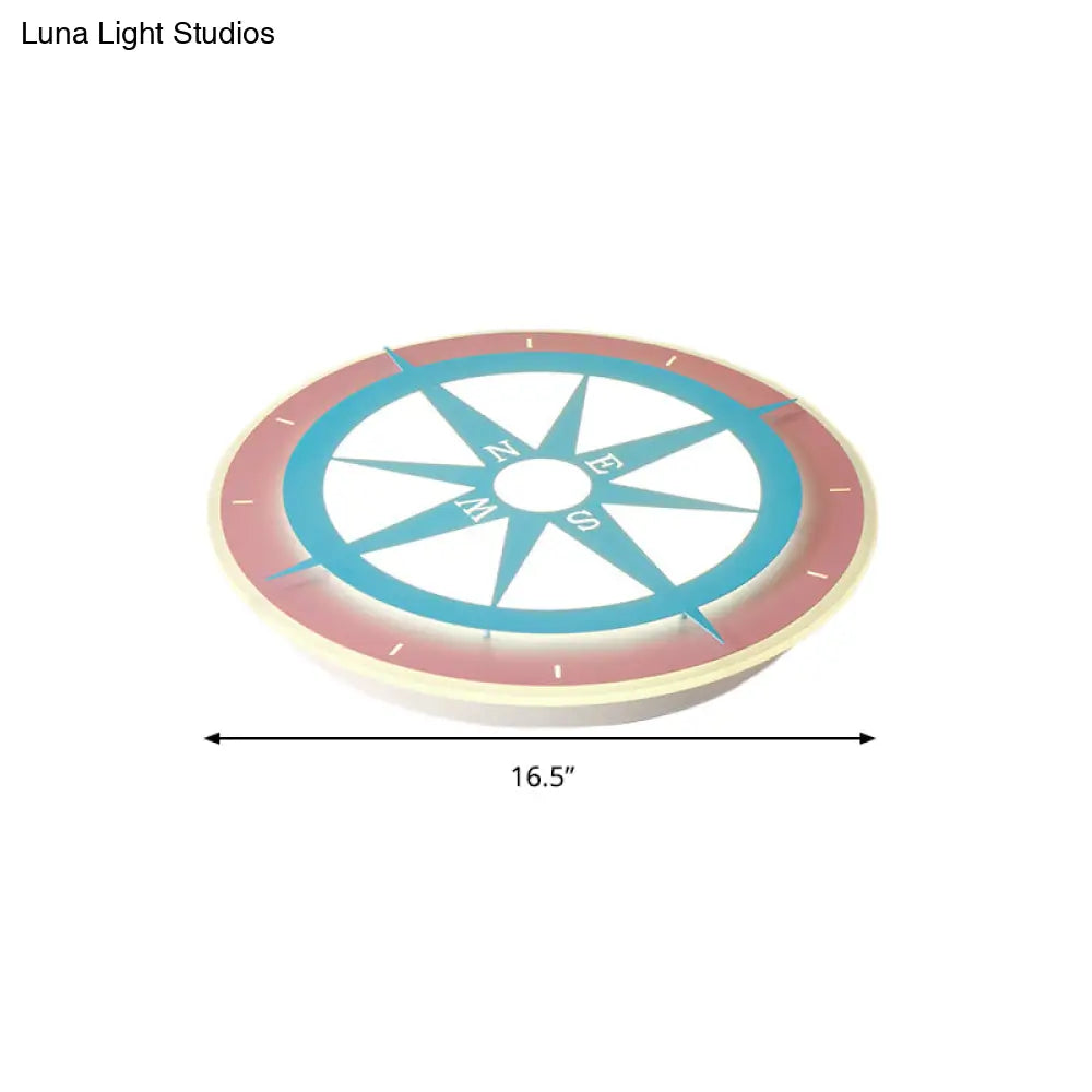 Girls Room Pink Acrylic Compass Led Ceiling Lamp