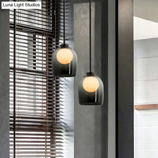 Glass Bell And Ball Suspension Lamp - Stylish Modern Pendant Light For Single Living Room