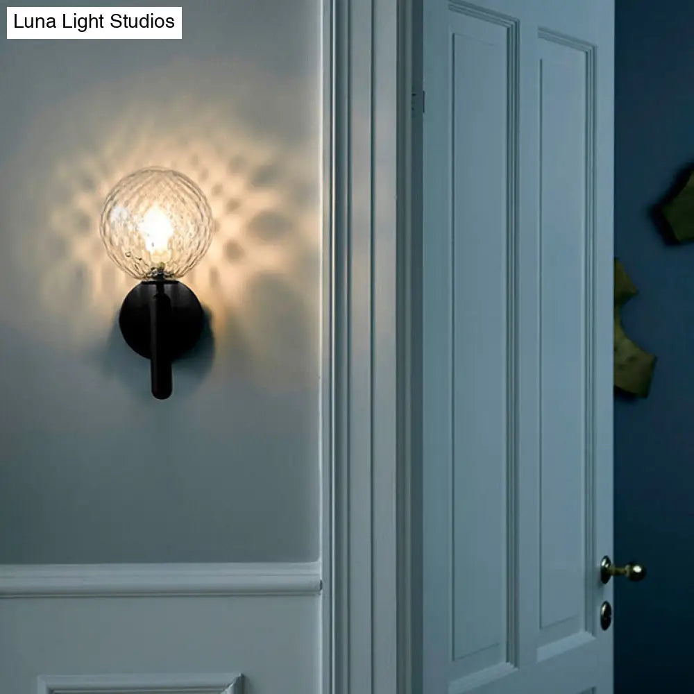 Glass Single-Bulb Stairway Wall Sconce With Simple Style Lighting