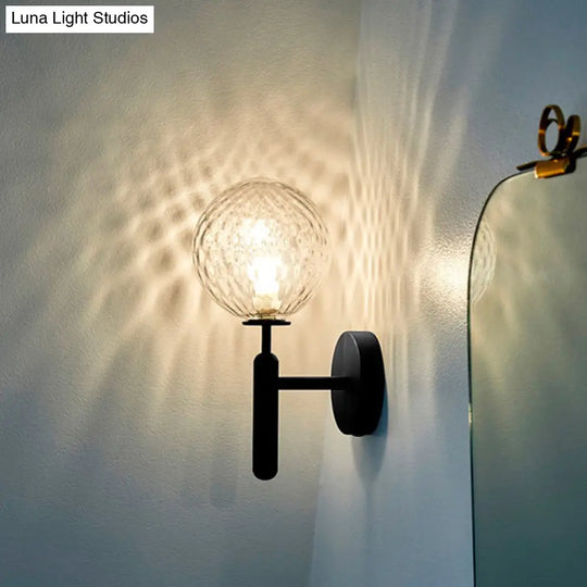 Glass Single-Bulb Stairway Wall Sconce With Simple Style Lighting