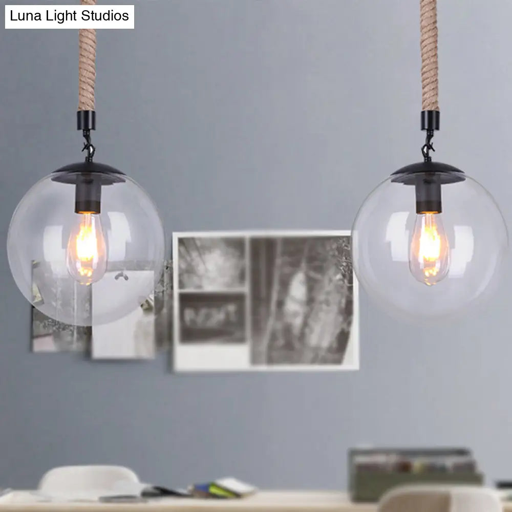 Global Glass Pendant Light - Industrial 1-Light Dining Room Ceiling Fixture Clear