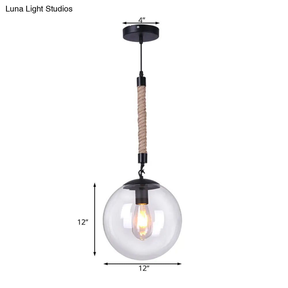 Global Glass Pendant Light - Industrial 1-Light Dining Room Ceiling Fixture Clear