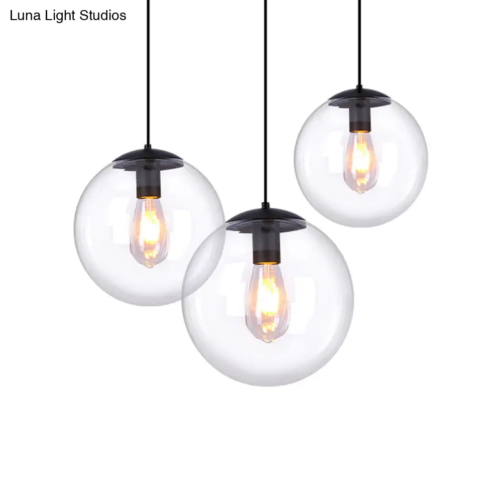 Global Glass Pendant Light - Industrial 1-Light Dining Room Ceiling Fixture Clear