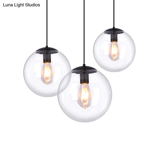 Global Glass Pendant Light - Industrial 1-Light Dining Room Ceiling Fixture Clear