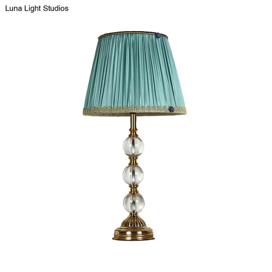 Global Hand-Cut Crystal Table Lamp - Modern Green Reading Light