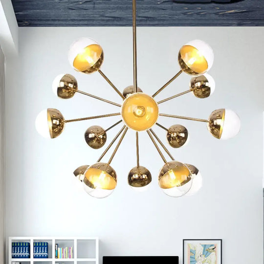 Globe Dining Room Semi Flush Mount Light With White/Clear/Smoke Grey Glass - 9/12/15 Lights