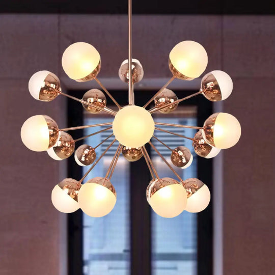 Globe Dining Room Semi Flush Mount Light With White/Clear/Smoke Grey Glass - 9/12/15 Lights