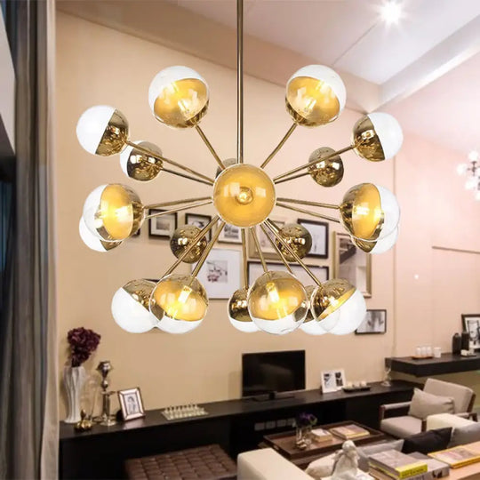 Globe Dining Room Semi Flush Mount Light With White/Clear/Smoke Grey Glass - 9/12/15 Lights