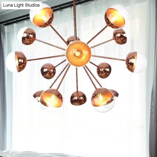 Globe Dining Room Semi Flush Mount Light With White/Clear/Smoke Grey Glass - 9/12/15 Lights