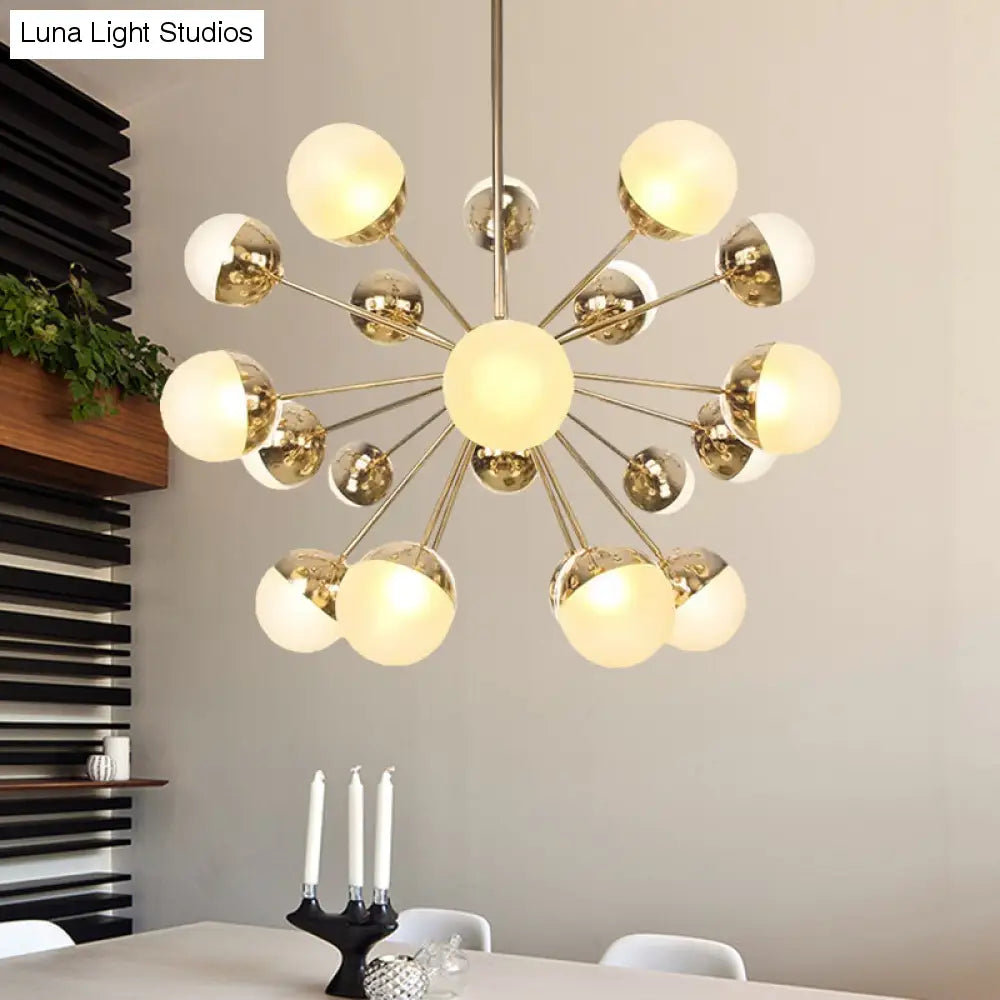 Globe Dining Room Semi Flush Mount Light With White/Clear/Smoke Grey Glass - 9/12/15 Lights