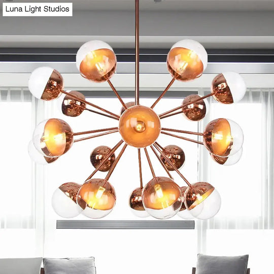 Globe Dining Room Semi Flush Mount Light With White/Clear/Smoke Grey Glass - 9/12/15 Lights