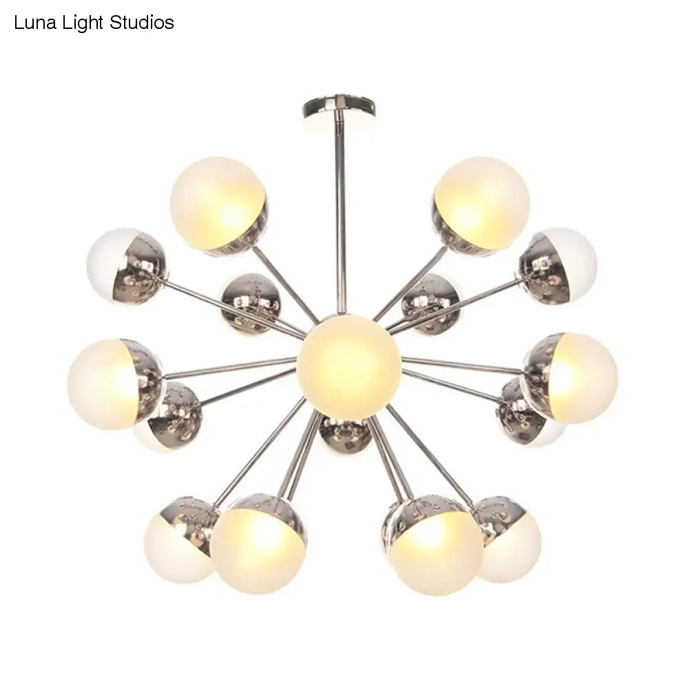 Globe Dining Room Semi Flush Mount Light With White/Clear/Smoke Grey Glass - 9/12/15 Lights