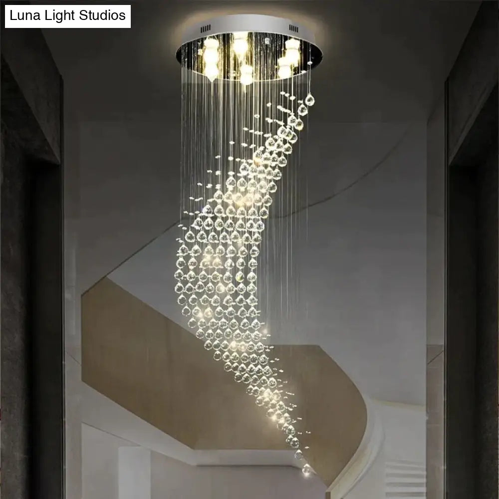 Gloria - Modern Staircase Crystal Chandelier