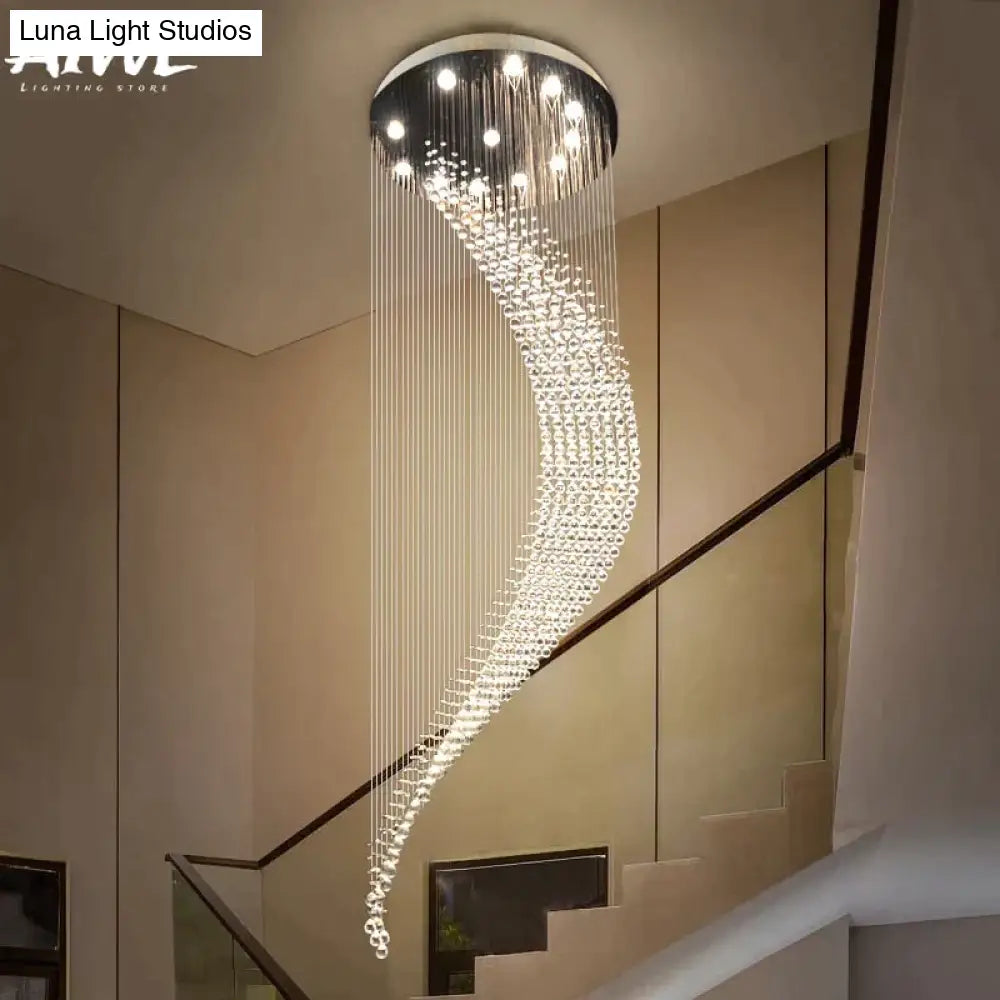 Gloria - Modern Staircase Crystal Chandelier