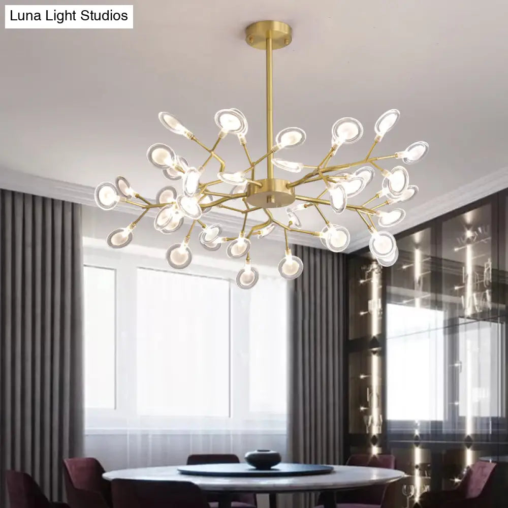 Glowworm Chandelier: Postmodern Acrylic Hanging Light For Dining Room