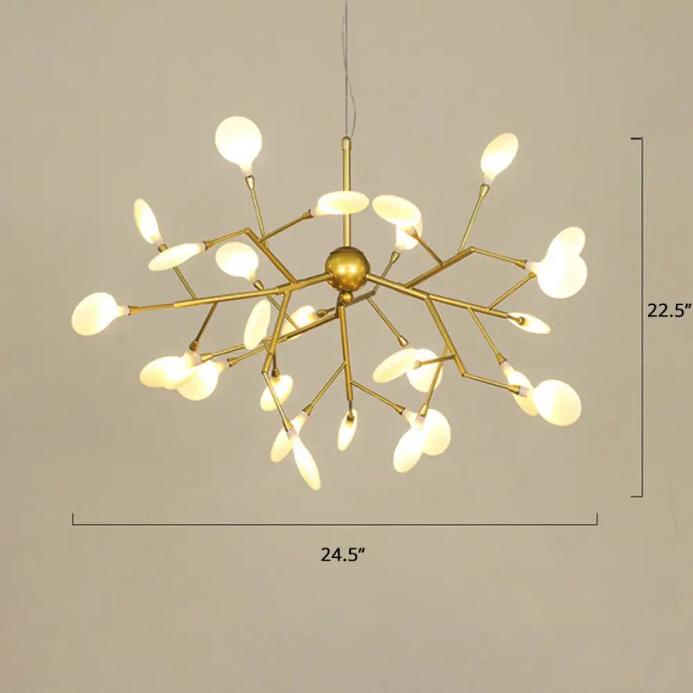 Gold Acrylic Firefly Chandelier: Nordic Style Led Pendant Lamp For Restaurants 27 /