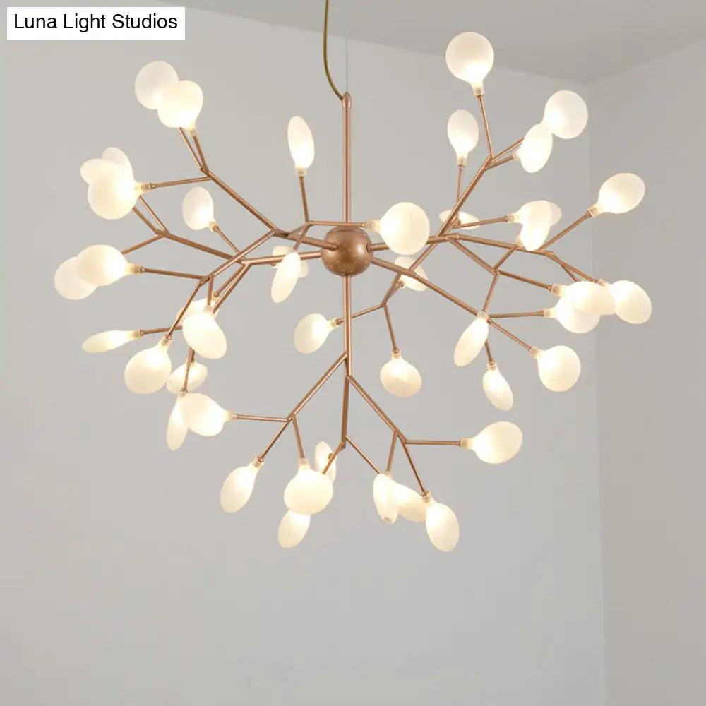 Gold Acrylic Firefly Led Chandelier: Modern Style Kitchen Suspension Lamp