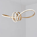 Gold Acrylic Knot Hanging Lamp: Minimalist Led Linear Chandelier For Restaurants / Warm