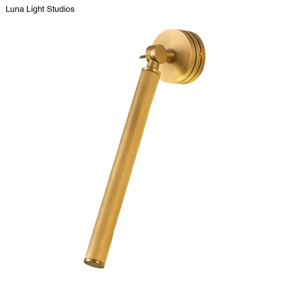 Gold Adjustable Arm Led Wall Sconce - Tube Metal Flush Mount