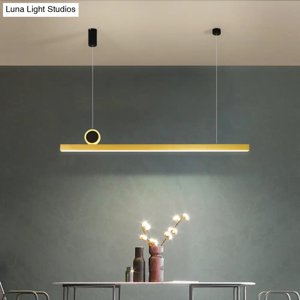 Gold Bar Pendant Led Island Light Fixture - Stylish Minimalist Design 39/47 Wide