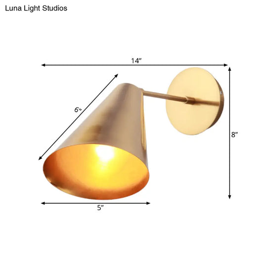 Gold Beveled Conical Iron Wall Light Simplicity 1 Design