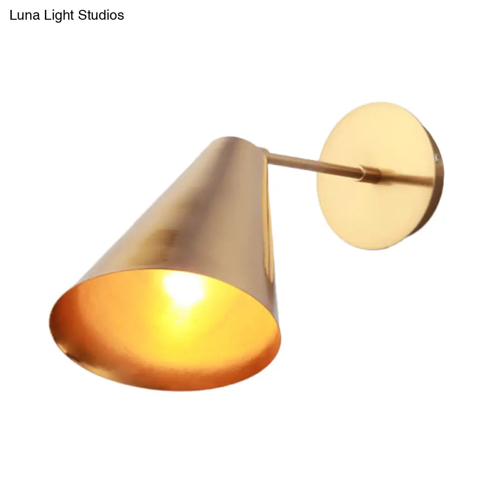 Gold Beveled Conical Iron Wall Light Simplicity 1 Design