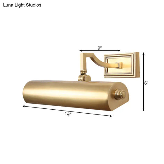 Gold/Black Bathroom Vanity Wall Light - Traditional Linear Fixture With 2 Bulbs